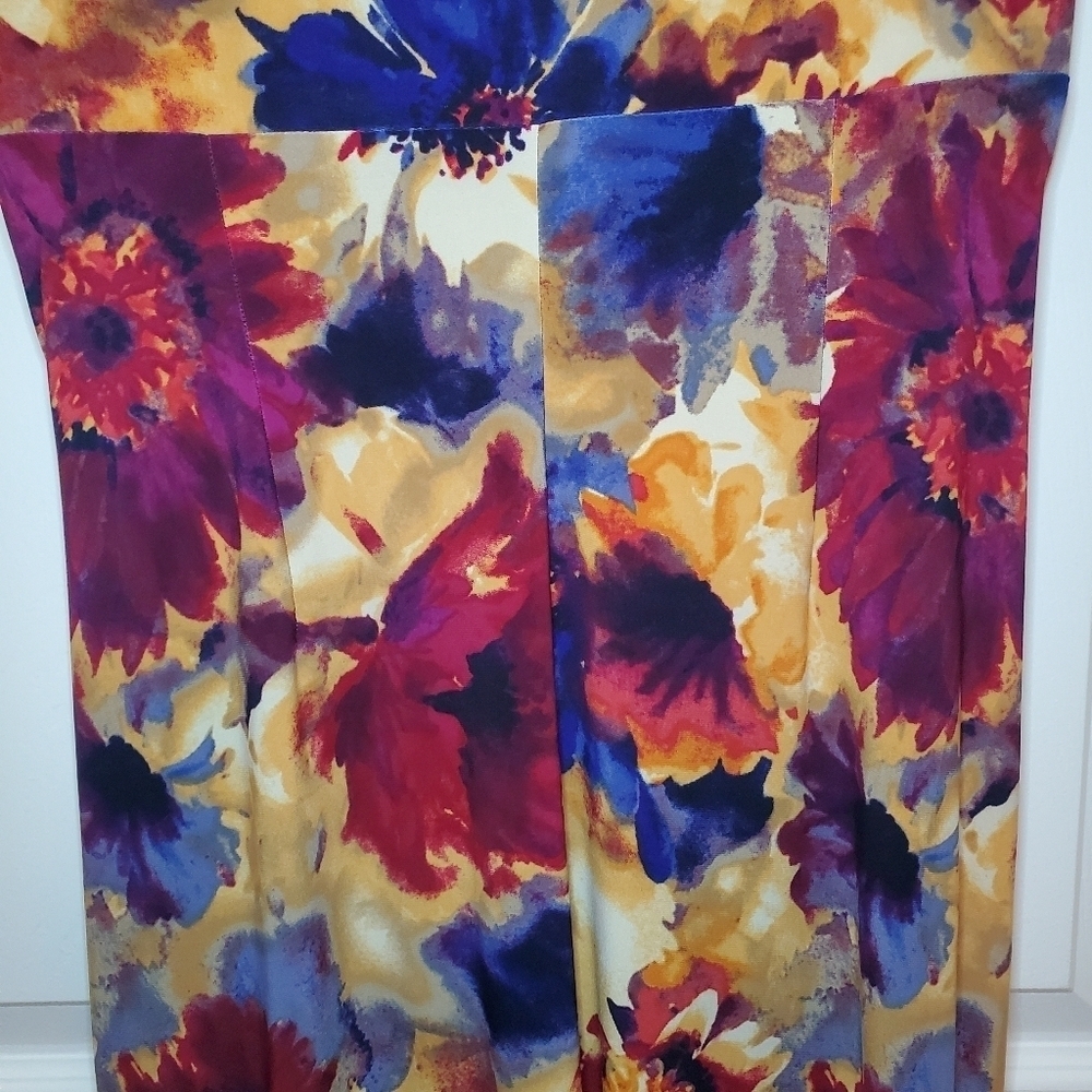 Lauren Ralph Lauren Womens 10 Floral Faux Wrap Jersey Knit Ruched Stretch  Dress - Picture 7 of 11